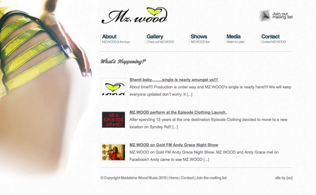 Madeleine Wood website design