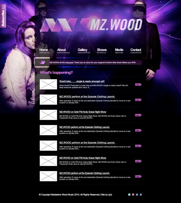 MZWOOD New homepage design