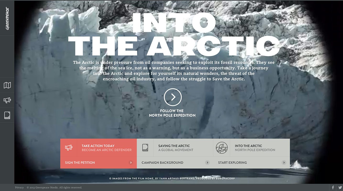 Green Peace - Into the arctic website